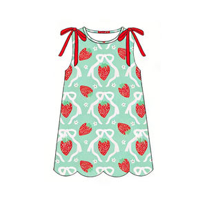 GSD3973 Custom Little girl Boutique yellow <b>lemon</b> <b>print</b> <b>dress</b> kid wholesale baby girl sleeveless child set - Product Image 3