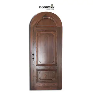 Prettywood, precio barato, pintura de arco de madera maciza, diseño de puerta de entrada principal