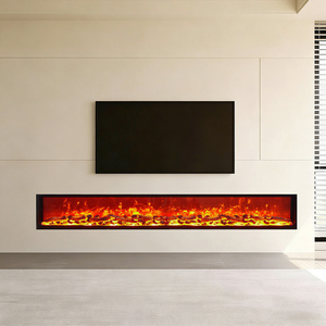 <span class=keywords><strong>Cheminée</strong></span> électrique chauffante avec <span class=keywords><strong>insert</strong></span> à flamme LED de 1200 mm, installation intégrée, décoration pour hôtels et salons - Product Image 3