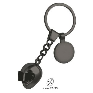 Llavero Pequeño con Forma de Casco Pulido para Motociclistas con Cadena y Cierre Magnético - Product Image 3
