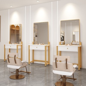 Station de Salon Tout-en-Un avec Miroir – Poste de Travail Professionnel pour Barbiers et Meuble de Coiffure - Product Image 5