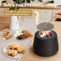 Vente chaude Mini cheminée de bureau en acier foyer bol Portable intérieur extérieur table Bio carburant brûleur sans fumée foyer