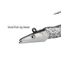 Hessen 10g 19g 22g 34g 6.5cm Black Minnow Sand Eel Jig Head Leurre Artificiel en Plastique pour la Pêche au Saumon en Rivière