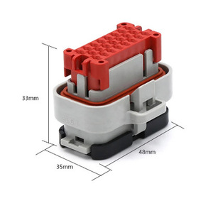 Conector de ECU Automotriz de 23 Pines con Terminales, Placa PCB Impermeable, Plástico Rojo y Gris para Uso en Automóviles - Product Image 1