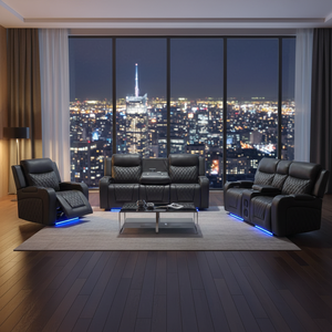 Sofá Reclinable Eléctrico Inteligente <span class=keywords><strong>Frank</strong></span> con Luz LED y Altavoz Bluetooth para un Cine en Casa Acogedor y un Espacio de Vida Relajante - Product Image 1