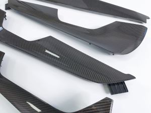 Kit de garnitures intérieures en fibre de carbone véritable (8 pièces) pour Audi A6 S6 RS6 A7 S7 <span class=keywords><strong>RS7</strong></span> C8 2019-2025 – Remplacement du tableau de bord, de la console et des panneaux de porte - Product Image 5