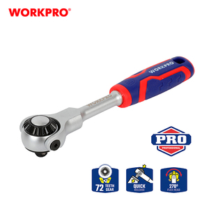 Juego de Llaves de Trinquete con Cabeza Flexible WORKPRO, Accionamiento de 1/4'', 72 Dientes, Liberación Rápida, Cabeza de Cromo-Molibdeno, <span class=keywords><strong>Llave</strong></span> Inglesa Ajustable de 270 Grados - Product Image 2