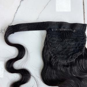 Vierge Vietnam cheveux vague de corps cordon Extensions de queue de cheval pour les femmes Machine Double trame toutes les couleurs adaptées - Product Image 4