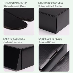 Custom Logo Corrugated <strong>Black</strong> <strong>Shipping</strong> <strong>Boxes</strong> Folding Small Cardboard Mailer <strong>Boxes</strong> for Small Business <strong>Shipping</strong> Packaging - Product Image 4
