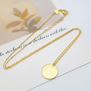 NSA2-076リアル925ソリッドシルバーチョーカーラウンドコインチャームディスクペンダントカスタムネックレスロゴ用 - Product Image 6