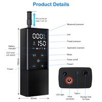 Newo tragbare Mini-Auto-Luftpumpe Automatische LED Digital 150PSI Kompressor Akku-ABS-Reifen füller