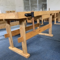 Deux étaux en bois de caoutchouc pour les amateurs de menuiserie, table d'opération en bois massif.