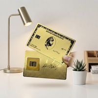 Carte de visite en métal mat NFC de qualité supérieure, puce cachée, lecture rapide, gravure personnalisée au laser pour logo, RFID doré