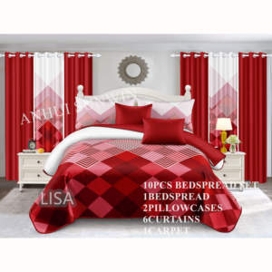 Tấm Ga Trải Giường 10 Miếng Bộ Đồ Giường Sheets Set Với Phù Hợp Với Rèm Cửa 12 Miếng Siêu Âm Quilted Sợi Nhỏ 24Pcs Trải Giường Bộ - Product Image 4