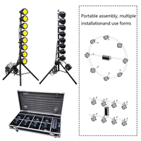 Projecteurs Stroboscopiques LED Étanche IP65 Ambre + Blanc Chaud + RGB, Matrice LED Blinder, Équipement d'Éclairage Scénique Professionnel pour Événements et DJ