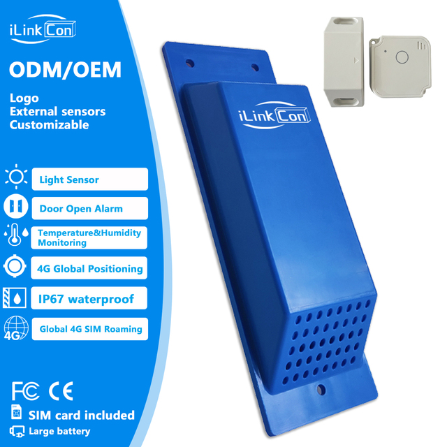 ILinkCon 4G Container GPS Tracker for Equipment-Waterproof 26000mAh Battery Global SIM Various Sensors IP67 1 Year Warranty