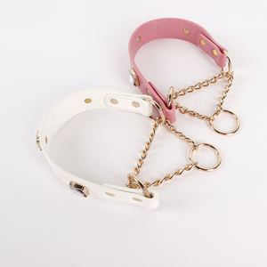 <span class=keywords><strong>Collar</strong></span> de cadena de acero inoxidable con piedras preciosas y diamantes de imitación personalizados, <span class=keywords><strong>Collar</strong></span> de perro de cuero vegano multicolor al por mayor de lujo - Product Image 3