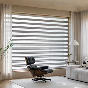 Cortinas Modernas de Tela Lisa Horizontal con Diseño de Mariposas Integrado para Dormitorio, <span class=keywords><strong>Comedor</strong></span>, Sala de Estar, Estudio, Persianas Plegables Tipo Zebra - Product Image 1