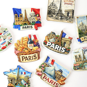 Aimant de réfrigérateur personnalisé <span class=keywords><strong>Paris</strong></span> France en résine vintage durable, souvenir de voyage 3D, décoration de réfrigérateur, autocollant magnétique artisanal - Product Image 6