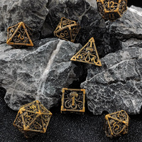 Dés polyédriques métalliques à 20 faces Cthulhu Hollow RPG pour jeux de rôle D&D - Modèle Danseur Démoniaque Poulpe
