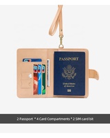 Rfid passeport et organisateur de documents billet carte de crédit support suspendu sac à main portefeuille avec pince à billets pochette de voyage cou