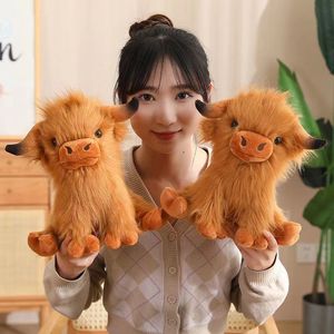 EN STOCK 25cm suave lindo Kawaii dibujos animados peluche juguete bordado Animal Highland vaca juguetes de peluche para niños - Product Image 1