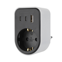 Pheiyon - Regleta de Enchufes Schuko Personalizable con Certificación CE GS, 1 USB-A, 2 Tipo-C, 16A, 250V, IP20, Plástico, Uso Residencial, ODM, OEM, DIY