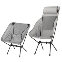Chaise de plage pliable portable moderne en aluminium léger, personnalisée en usine, avec double poteau, chaise lune de camping avec coussin, robuste