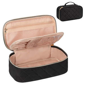 Borsa cosmetica da viaggio impermeabile da donna e borsa per Organizer cosmetica leggera a doppio strato con <span class=keywords><strong>porta</strong></span> pennelli per il <span class=keywords><strong>trucco</strong></span> - Product Image 2