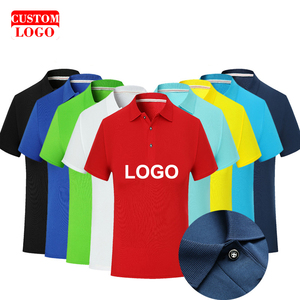 Wholesale Custom Design Printing Blank Solid Color Polo T Shirt Short Sleeves Polyester Knitted Collar T-shirt for Men Women