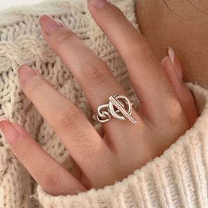 Silver Ruitai S925 Sterling Silver Anchor Shape OT Buckle Chain <b>Ring</b> For Women Korean Style <b>Open</b> <b>Ring</b> Everyday Wear - Product Image 1