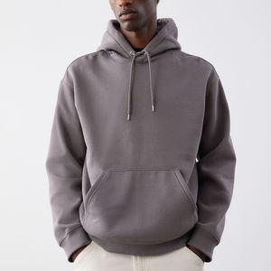 Blanc noir poids lourd 500 gsm français éponge surdimensionné personnalisé sweat à capuche court hommes pull Street Wear à capuche unisexe - Product Image 5