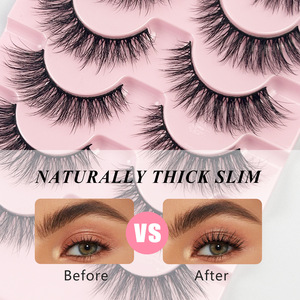 <span class=keywords><strong>Cils</strong></span> 3D Fluffy, <span class=keywords><strong>Cils</strong></span> Naturels Doux Réutilisables, <span class=keywords><strong>Cils</strong></span> D Curl Cat Eye Wispy, Faux <span class=keywords><strong>Cils</strong></span> <span class=keywords><strong>Courts</strong></span> Croisés, 7 Paires de Faux <span class=keywords><strong>Cils</strong></span> - Product Image 3