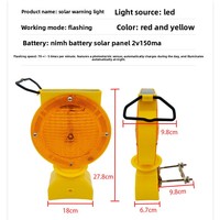 Solarbetriebener LED-Reflektorkegel für Baustellen, Pferdeschutz, Fahrbahnmarkierung und Nachtverkehrswarnung