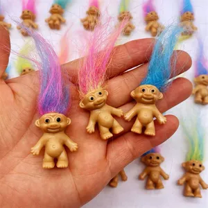 Mini figurines de poupées <span class=keywords><strong>troll</strong></span> vintage, jouets amusants pour enfants, 3 cm, couleur unie, figurines de famille, jouets poupées moches - Product Image 3