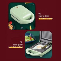 Machine à sandwich électrique pour le petit-déjeuner à une tranche de stockage vertical Mini appareil de cuisine Température de plaque fixe pour un usage domestique
