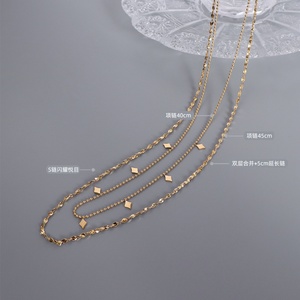 Sexy Jewelry Women Layer Choker <b>Chain</b> Necklace Stainless Steel Custom Charm Diamond Necklace - Product Image 6