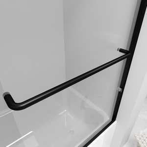 Cadre en aluminium <span class=keywords><strong>noir</strong></span> mat 6mm Cabine de douche en verre trempé <span class=keywords><strong>Baignoire</strong></span> double porte de douche coulissante - Product Image 5