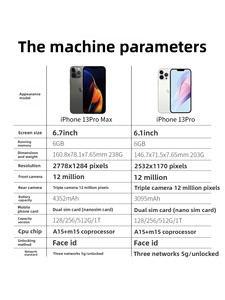 Utilisé pour <span class=keywords><strong>iPhone</strong></span> <span class=keywords><strong>13</strong></span> Pro, état excellent, version chinoise, 5G, 6,1 pouces, écran Full Screen 120 Hz - Product Image 2