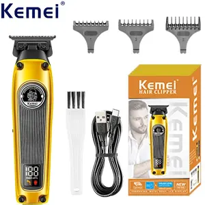Cordless Electric Hair Trimmer Km-1855 Professional Usb Rechargeable Hair Clippers Men Barber