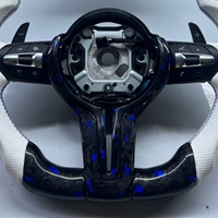 Volant en fibre de carbone forgé bleu pour BMW F10 F30 F01 F36 F20 F22 F31 M3 F80 M2 F87 X5 F15 E70 X6 F16 E71 X1 E84 E60 E46