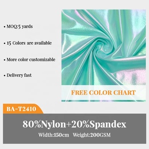 Thấp moq sáng bóng óng ánh Lame kim loại lá đàn hồi nylon spandex vải tắm phù hợp với đồ bơi hiệu suất trượt băng vải - Product Image 3
