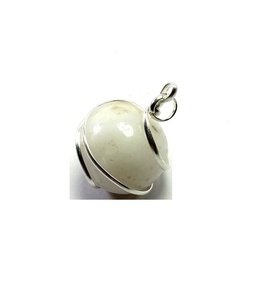 High quality white jade <b>sphere</b> Wire Wrapped Pendant Classic Style Quartz <b>Crystal</b> ball Gemstone Necklace Healing wholesaler - Product Image 2