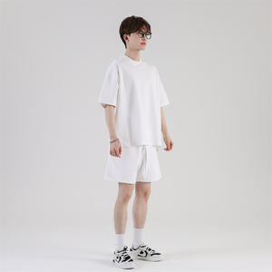 Haute qualité hommes Hip Hop surdimensionné T-Shirt de luxe blanc coton lourd goutte épaule poids lourd personnalisé Streetwear tricoté - Product Image 5