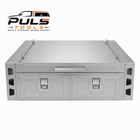 PULS Abschließbares Aluminium-Ladeflächenaufbewahrungssystem mit 2 Schubladen & Ausziehfach für 4x4 Offroad-Laderaum-Organizer