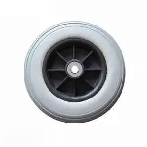 작은 나일론 또는 PP 플라스틱 림 PU 폼 타이어 휠 베어링 핸드 트롤리/정원 트레일러/수레 휠