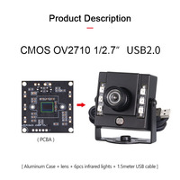 Cámara USB M12 con Sensor CMOS de 1/2.7\", 1080P, 3306 OV2710, 2.9mm, 100 sin Distorsión, Visión Nocturna Infrarroja HD, Distancia Visual de 0.01-6m