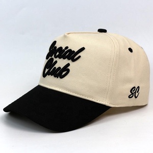 Tùy chỉnh 5 Bảng điều khiển một cấu trúc khung bông chạy thể thao Mũ bóng chày gorras cho nam giới 3D thêu logo hai giai điệu mũ - Product Image 4