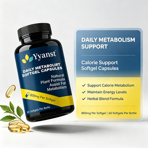 Capsules molles végétaliennes riches en fibres et sans gluten pour le soutien calorique, 800 mg, 60 pièces, formule végétale naturelle, nutrition pour le métabolisme des graisses, adulte - Product Image 2