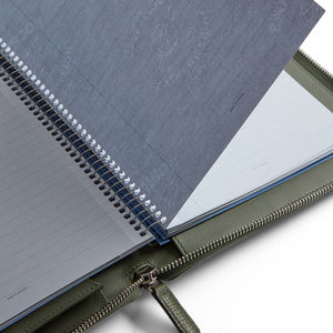 कस्टम मुद्रित लोगो लक्जरी वास्तविक चमड़े ए 5 फ़ाइल फ़ोल्डर कार्यकारी व्यापार पोर्टफोलियो सम्मेलन चमड़े के पैफोलो जिपर - Product Image 2